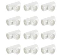 sourcing map 1/2" PVC Tee, 12 Pcs 3 Way Elbow Connector Furniture Grade PVC Tee Elbow Pipe Fitting Adapter Corner Fitting for Water Supplies Build Furniture Shelves Tents, White