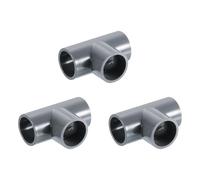 sourcing map 1/2" PVC Tee, 3 Pcs 3 Way Elbow Connector Furniture Grade PVC Tee Elbow Pipe Fitting Adapter Corner Fitting for Water Supplies Build Furniture Shelves Tents, Grey