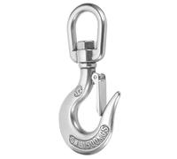 sourcing map 1/2" Slip Hook, 304 Stainless Steel Swivel Lifting Hook 3307 lbs Capacity Rotatable Chain Clevis Hooks Safety Chain Hooks for Crane, Fishing Boat, Port Transportation