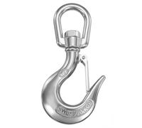 sourcing map 1/2" Slip Hook, 316 Stainless Steel Swivel Lifting Hook 3307 lbs Capacity Rotatable Chain Clevis Hooks Safety Chain Hooks for Crane, Fishing Boat, Port Transportation