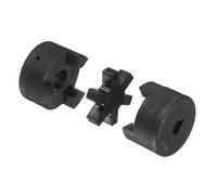 sourcing map 1/2" to 3/4" L095 Flexible 3-Piece L-Jaw Coupling Coupler Set & Buna-N NBR Rubber Spider for Log Splitter Hybrid Equipment