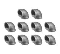 sourcing map 1"(25mm) 90 Degree Malleable Iron Elbow Fitting, Threaded Pipes Fitting Brackets Nipples for Vintage Fixtures DIY Furniture Pipe Plumbing, 20Pcs