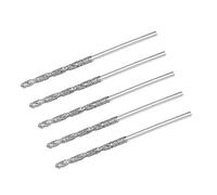 sourcing map 1.2mm Diamond Twist Drill Bits High Speed Steel for Glass Sea Shells Stone Tiles 5 Pcs