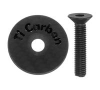 sourcing map 1-3/8 OD Bike Headset Stem Top Cap Carbon Fiber Cycling Headset Cover Stem with Black M6 Bolt for Mountain Road Bike MTB, Black