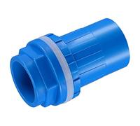 sourcing map 1" 32mm ID PVC Water Tank Pipe Connector DN25 Joint Straight Tube Hose Accessory, Blue