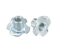 sourcing map 1/4"-20 4 Pronged Tee Nut T-Nut for Table Legs Rock Climbing Wall Woodwork Holds Wood Cabinetry 20Pcs