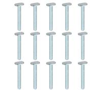 sourcing map 1/4"-20 T Track Bolts 2 Inch Length, 15 Pcs Drop-in Sliding T Slot Bolts Accessories for Woodworking Jigs and Fixtures, Silver