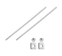 sourcing map 1/4"-20 UNC Fully All Threaded Rod, 2 Pcs 304 Stainless Steel Long Threaded Screw 250mm/9.8" Length Right Hand with Square Washers for Furniture Mounting Assembly Fastening