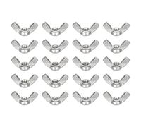 sourcing map 1/4"-20 Wing Nut 30 Pcs, 304 Stainless Steel Butterfly Wing Nuts Fasteners Parts Hand Twist Tighten Wing Nuts for Machinery Electronic Equipment DIY, Silver