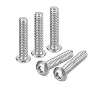 sourcing map 1/4-20x1-1/4" Button Head Socket Cap Screws, 20pcs 304 Stainless Steel Fasteners Hex Bolts Screws, Full Thread Hex Drive Screws