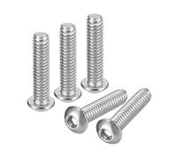 sourcing map 1/4-20x1-1/8" Button Head Socket Cap Screws, 20pcs 304 Stainless Steel Fasteners Hex Bolts Screws, Full Thread Hex Drive Screws