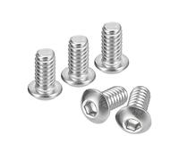 sourcing map 1/4-20x1/2" Button Head Socket Cap Screws, 25pcs 304 Stainless Steel Fasteners Hex Bolts Screws, Full Thread Hex Drive Screws