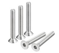 sourcing map 1/4-20x1-3/4" Flat Countersunk Head Socket Cap Screws, 10Pcs 304 Stainless Steel Hex Socket Flat Head Screws, Full Thread, Countersunk Bolts