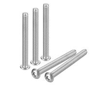 sourcing map 1/4-20x2-1/2" Button Head Socket Cap Screws, 10pcs 304 Stainless Steel Fasteners Hex Bolts Screws, Full Thread Hex Drive Screws