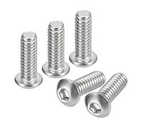 sourcing map 1/4-20x3/4" Button Head Socket Cap Screws, 10pcs 304 Stainless Steel Fasteners Hex Bolts Screws, Full Thread Hex Drive Screws
