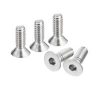 sourcing map 1/4-20x3/4" Flat Countersunk Head Socket Cap Screws, 20Pcs 304 Stainless Steel Hex Socket Flat Head Screws, Full Thread, Countersunk Bolts