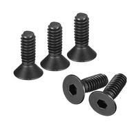sourcing map 1/4-20x3/4" Flat Head Socket Cap Screws, 10.9 Grade Carbon Steel Hex Socket Countersunk Flat Head Screw Bolts Fasteners, Fully Threaded, Black Oxide, 20PCS