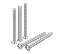 sourcing map 1/4-20x3" Button Head Socket Cap Screws, 10pcs 304 Stainless Steel Fasteners Hex Bolts Screws, Full Thread Hex Drive Screws