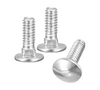 sourcing map 1/4-20x5/8" Carriage Bolt, 10pcs Round Head Square Neck Screws, 304 Stainless Steel, Fully Threaded, Silver
