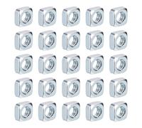 sourcing map 1/4"-20x6 Square Nuts, Carbon Steel Zinc Plated Coarse Thread Square Nuts Fasteners for Home Repairs and Professional Engineering, Colorful 30pcs