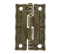 sourcing map 1.4" Antique Bronze Hinges Retro Carved Hinge Replacement with Screws 2pcs