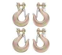 Sourcing Map 1/4" Clevis Slip Hook, 4Pcs G70 Carbon Steel Chain Hooks with Safety Latch, 3300 Lbs Working Load Limit for Trailer Truck Transport