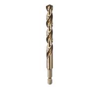 sourcing map 1/4" Hex Shank Drill Bit 3/8" Gold Oxide M35 High Speed Steel Twist Drill Bit 135 Degree Split Point Tip Drilling Tool with Quick Change Hex Shank for Metal Wood Plastic