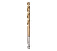 sourcing map 1/4" Hex Shank Drill Bit 6.5mm Titanium Drill Bits Set M35 High Speed Steel Twist Drill Bit 120mm Long Fully Ground for Wood, Stainless Steel, Metal, Plastic Plastic
