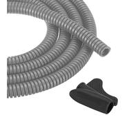 sourcing map 1/4 Inch 10ft Split Wire Loom Tubing, Flexible Cord Protectors with Installation Tool Cable Management Sleeve Conduits Cover for Office Home Electrical Automotive Wires, Gray