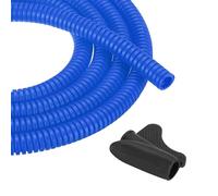 sourcing map 1/4 Inch 20ft Split Wire Loom Tubing, Flexible Cord Protectors with Installation Tool Cable Management Sleeve Conduits Cover for Office Home Electrical Automotive Wires, Blue