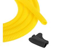 sourcing map 1/4 Inch 20ft Split Wire Loom Tubing, Flexible Cord Protectors with Installation Tool Cable Management Sleeve Conduits Cover for Office Home Electrical Automotive Wires, Yellow
