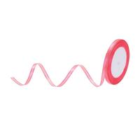 sourcing map 1/4 Inch 25 Yard Wide Satin Ribbon with Gold Edges Border Grosgrain Fabric Ribbon for Gift Wrapping Wedding Bouquet, Peach Pink