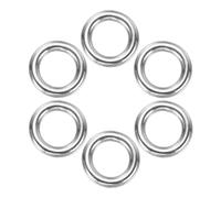 sourcing map 1.4 Inch Metal O Rings, Silver Welded Round Ring Buckles, Stainless Steel Hardware Bags Rings for Purse, Sewing Keychains Belts, Dog Collars, 6Pcs
