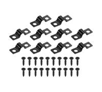 sourcing map 1/4 Inch U-Shaped Pipe Clamp, 25Pcs U Tube Strap Tension Clips Carbon Steel Double Hole Strap Clamp with Screws for Pipe Tube Cable Fixing (6mm, Black)