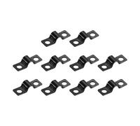 sourcing map 1/4 Inch U-Shaped Pipe Clamp, 50Pcs U Tube Strap Tension Clips Carbon Steel Double Hole Strap Clamp for Pipe Tube Cable Fixing (6mm, Black)