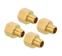 sourcing map 1/4 NPT Male x 3/8 NPT Female Brass Pipe Fitting Hex Reducer Adaptor for Water Gas Transfer, 4pcs