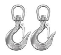 sourcing map 1/4" Slip Hook, 2Pcs 316 Stainless Steel Swivel Lifting Hook 771 lbs Capacity Rotatable Chain Clevis Hooks Safety Chain Hooks for Crane, Fishing Boat, Port Transportation
