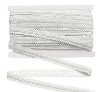 sourcing map 1.5 cm x 11 Yards Gimp Braid Trim, Upholstery Trim Polyester Braid Ribbon Curtain Decorative Edge Lace for Home Decor DIY Crafts Sewing Costume, White