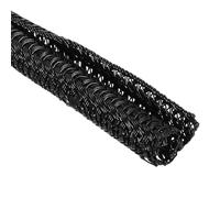 sourcing map 1/5 Inch ID Split Loom Tubing 25ft Polyester Cord Protector Wire Cable Sleeve for USB Cable Power Cord, Black