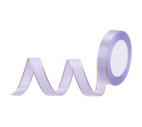 sourcing map 1.5cm 23m Wide Satin Ribbon with Gold Edges Border Grosgrain Fabric Ribbon for Gift Wrapping Wedding Bouquet, Light Purple
