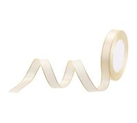 sourcing map 1.5cm 23m Wide Satin Ribbon with Gold Edges Border Grosgrain Fabric Ribbon for Gift Wrapping Wedding Bouquet, Cream White