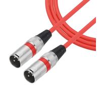 sourcing map 1.5m/5ft 3 Pin XLR Male to Male Mic Cable XLR Audio Professional Adapter Microphone Cables for Stage Studio PA Systems, Red