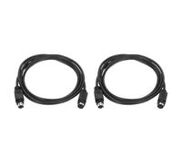sourcing map 1.5m PS/2 Mouse and Keyboard Extension Cable - 2 Pack 28 AWG 6 Pin UL2464 Copper Wires Male to Female Extension Cable for PS/2 Round Mouse Keyboard, Black