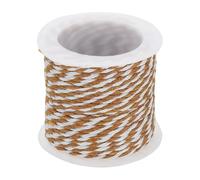 sourcing map 1.5mm Colorful Braided Cotton Cord, 11 Yards White/Coffee Bakers Twine Cotton 4-Ply Rope String for Friendship Bracelet Making, DIY Crafts Jewelry Wrapping Decor Supply