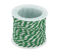 sourcing map 1.5mm Colorful Braided Cotton Cord, 11 Yards White/Green Bakers Twine Cotton 4-Ply Rope String for Friendship Bracelet Making, DIY Crafts Jewelry Wrapping Decor Supply