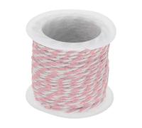 sourcing map 1.5mm Colorful Braided Cotton Cord, 11 Yards White/Pink Bakers Twine Cotton 4-Ply Rope String for Friendship Bracelet Making, DIY Crafts Jewelry Wrapping Decor Supply