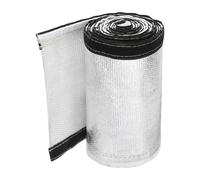 sourcing map 1.5mm Heat Shroud Aluminized Sleeving 2" ID x 10FT Aluminum Metallic Fiberglass Heat Shroud for Fuel Lines Cables Electrical Wiring