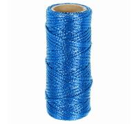 sourcing map 1.5mm Metallic String, 16 Ply Decorative Metallic Bakers Twine Thread Cord Rope for Gift Wrapping DIY Crafts Making Ornament Decor, Blue, 27Yards