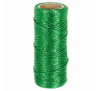 sourcing map 1.5mm Metallic String, 16 Ply Decorative Metallic Bakers Twine Thread Cord Rope for Gift Wrapping DIY Crafts Making Ornament Decor, Green, 27Yards
