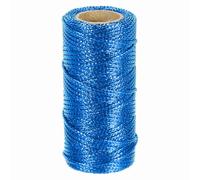 sourcing map 1.5mm Metallic String, 16 Ply Decorative Metallic Bakers Twine Thread Cord Rope for Gift Wrapping DIY Crafts Making Ornament Decor, Blue, 55Yards
